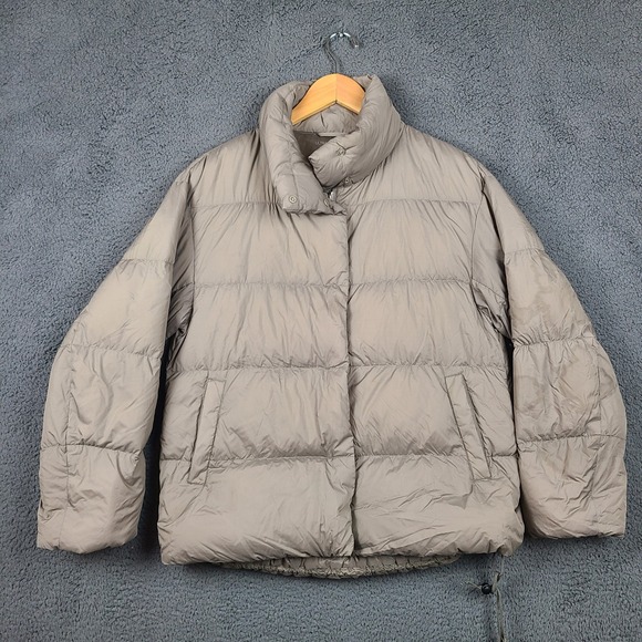 Uniqlo Jackets & Blazers - Uniqlo Seamless Ultra Light Down Puffer Jacket Taupe Gray Womens Size Small